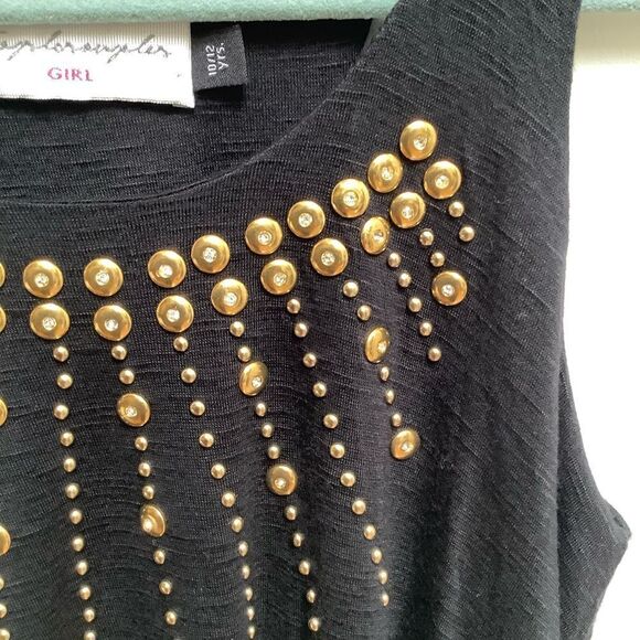 T BAGS TANK TOP GIRLS SIZE 10/12 NWOT BLACK - Picture 9 of 9